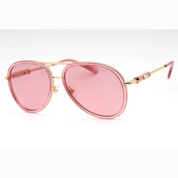 Versace Pink Transparent Aviator Frame / Pink Lenses Sunglasses