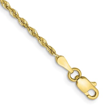 10k Yellow Gold 1.85mm Diamond-Cut Quadruple Rope Link Bracelet