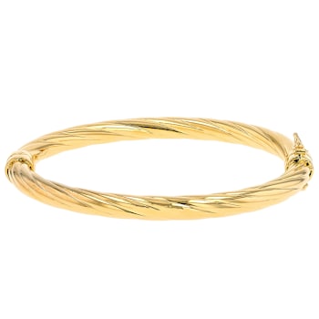 Twisted Bangle In 18K Gold Over Bronze