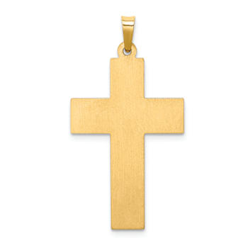 14k Yellow Gold Polished Rope Edge Latin Cross Pendant