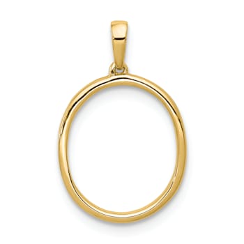 14K Yellow Gold Diamond Letter O Initial Pendant
