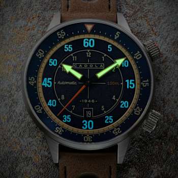 Cadola Rally Timer Blue Dial White Bezel Tan Stainless Steel Band
Automatic Watch