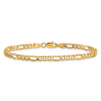 10k Yellow Gold 3.5mm Figaro Link Bracelet