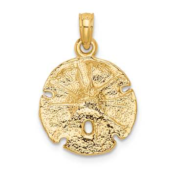 14k Yellow Gold Textured Sand Dollar Pendant