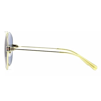 Gucci Gold Tone Yellow Aviator Frame / Blue Lens Sunglasses