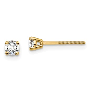 14K Yellow Gold Lab Grown Diamond 1/4ctw VS/SI GH Screw Back 4 Prong Earrings