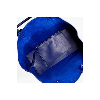 Alexander McQueen Large Leather Legend Tote Bag with Bonus Pouch in Blue