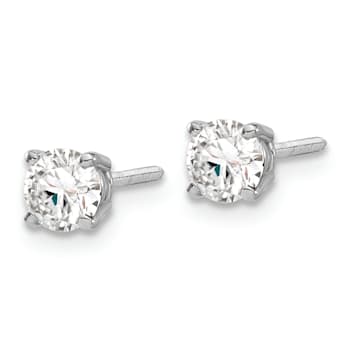 Rhodium Over 14K White Gold 3/4ct. 4.5mm Round G H I True Light
Moissanite Screwback Earrings