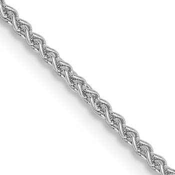 Rhodium Over 14k White Gold 1.25mm Solid Spiga 14 Inch Chain