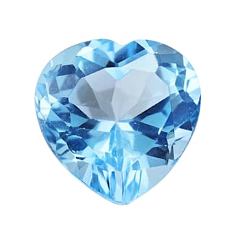 Swiss Blue Topaz 10mm Heart Shape 4.00ct and Gemstone Display Box