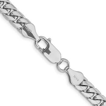 Rhodium Over 14k White Gold 5.5mm Solid Miami Cuban 22 Inch Chain