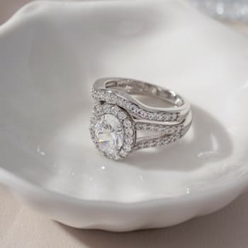 White Cubic Zirconia Platinum Over Sterling Silver Ring 2.74ctw
