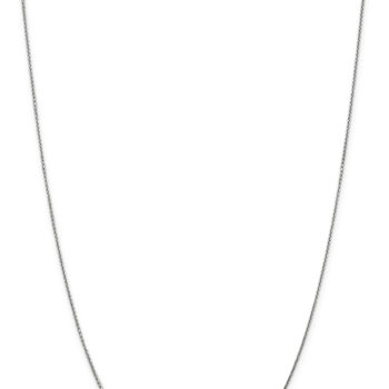 Rhodium Over 14k White Gold 0.95mm Solid Diamond-Cut Cable 26 Inch Chain