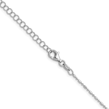 Platinum 950 Over Sterling Silver Palline 16 Inch with 2 Inch Extension
Chain Necklace
