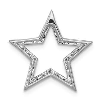 Rhodium Over 14k White Gold Diamond Star Chain Slide Pendant