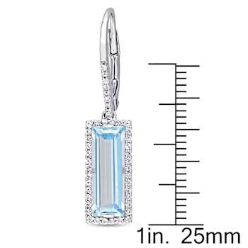6.50ctw Sky Blue Topaz and White Sapphire Drop Earrings in Sterling Silver