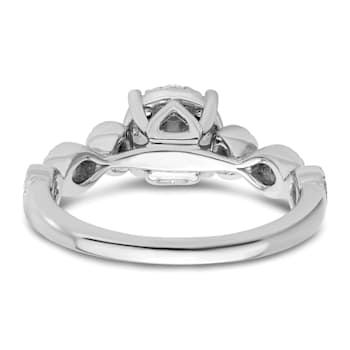 Rhodium Over 14K White Gold Lab Grown Diamond VS/SI GH, Cluster Ring 0.782ctw
