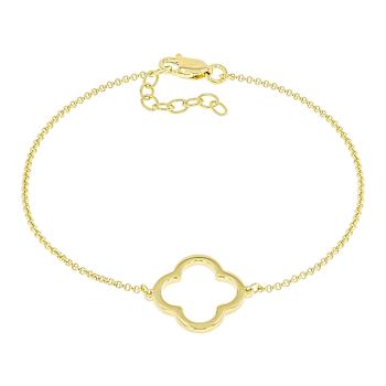 Clover Station Bracelet In 18K Gold Over Sterling Silver