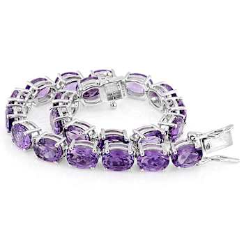 Amethyst Tennis Bracelet In Sterling Silver 24.84ctw