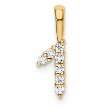 14K Yellow Gold Diamond Number 1 Pendant