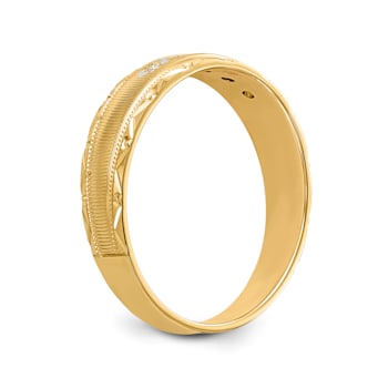 14K Yellow Gold AA Quality Mens Wedding Band