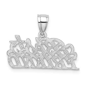 Rhodium Over 14k White Gold Textured Best Friend Pendant
