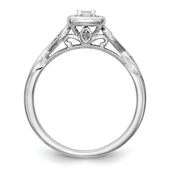 Rhodium Over 14K White Gold First Promise Diamond Promise/Engagement
Ring 0.20ctw