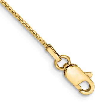 10k Yellow Gold Box Link Anklet