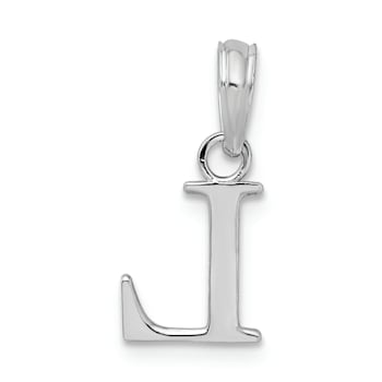 Sterling Silver Polished Block Initial -L- Pendant