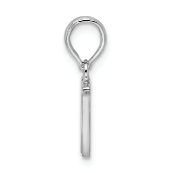 Sterling Silver Polished Block Initial -W- Pendant