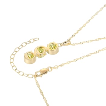 Green Cubic Zirconia 18k Yellow Gold Over Sterling Silver August
Birthstone Pendant 6.09ctw