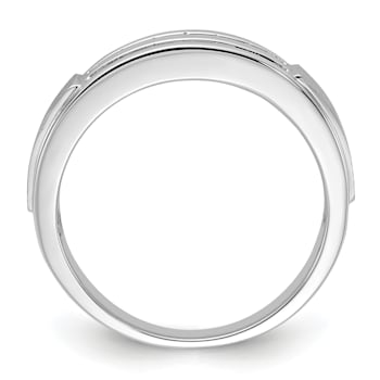 Rhodium Over 10K Gold Lab Grown Diamond Men's Ring
