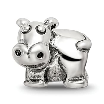 Sterling Silver Kids Hippo Bead