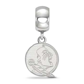 Sterling Silver Rhodium-plated LogoArt Florida State University Small
Dangle Bead