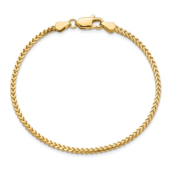 14K Yellow Gold 2mm Franco Chain Bracelet