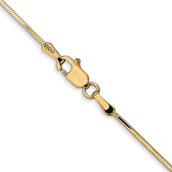 14k Yellow Gold 0.9mm Solid Diamond-Cut Octagonal Snake 30 Inch Chain