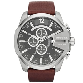Diesel Men's Reloj Brown Rubber Strap Watch