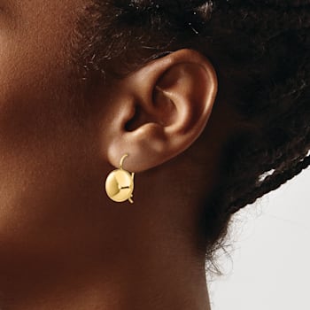 14k Yellow Gold Polished Button Earrings
