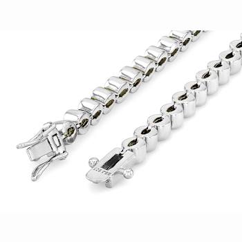 Oval Peridot Tennis Bracelet In Sterling Silver 7.40ctw