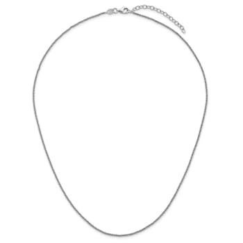 Platinum 950 Over Sterling Silver Fancy Glitter 18" with 2"
Extension Rope Chain Necklace