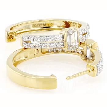 Refined Lab-Grown Diamond Emerald-Cut And Round Two-Stone Ring In 14K
Gold Over Sterling Silver