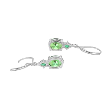 Green Cubic Zirconia Platinum Over Sterling Silver May Birthstone
Earrings 6.15ctw