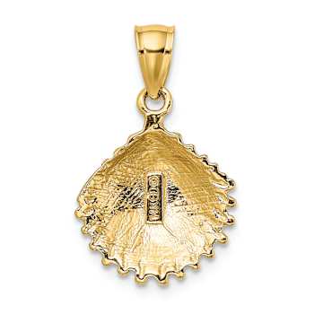 10K Yellow Gold Textured Scallop Shell Charm