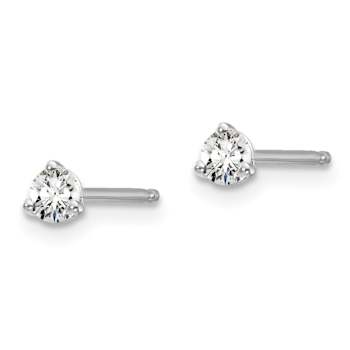 14K White Gold Lab Grown Diamond 1/5ctw Certified VS/SI GH 3-Prong Earrings