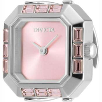Invicta Mini 21.5mm Pink Dial Stainless Steel Band Quartz Ring Watch