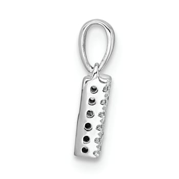 14K White Gold Diamond Letter M Initial with Bail Pendant