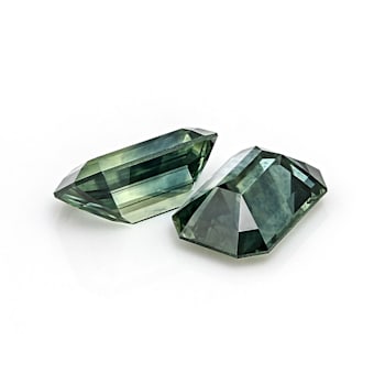 Montana Teal Sapphire 5.0x3.5mm Emerald Cut Matched Pair 0.75ctw