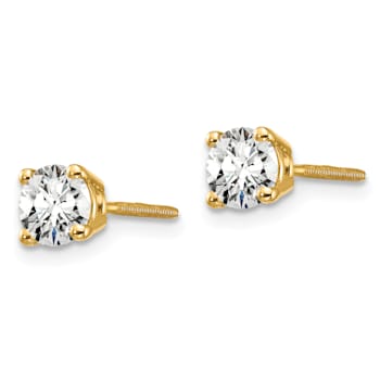 14K Yellow Gold Lab Grown Diamond 3/4ctw VS/SI GH Screw Back 4 Prong Earrings