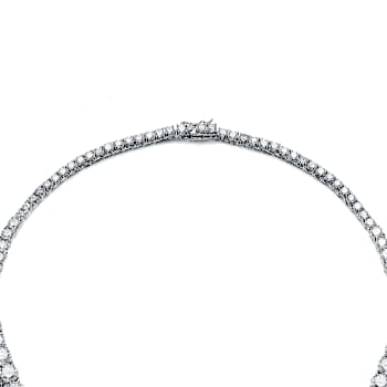 CZ Tennis Necklace In Sterling Silver 16 Inch