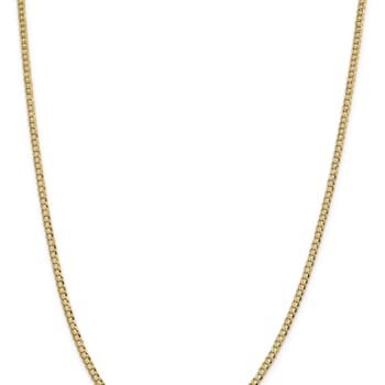14k Yellow Gold 3.1mm Flat Cuban 16 Inch Chain